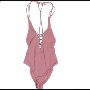 dusty rose one piece swimsuit